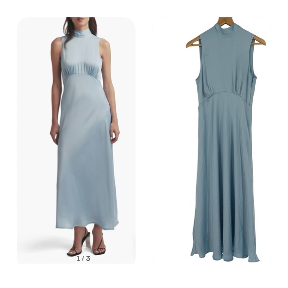 Favorite Daughter Dresses & Skirts - Favorite Daughter The Whisk Me Away Satin Dress High neck bow tie 6